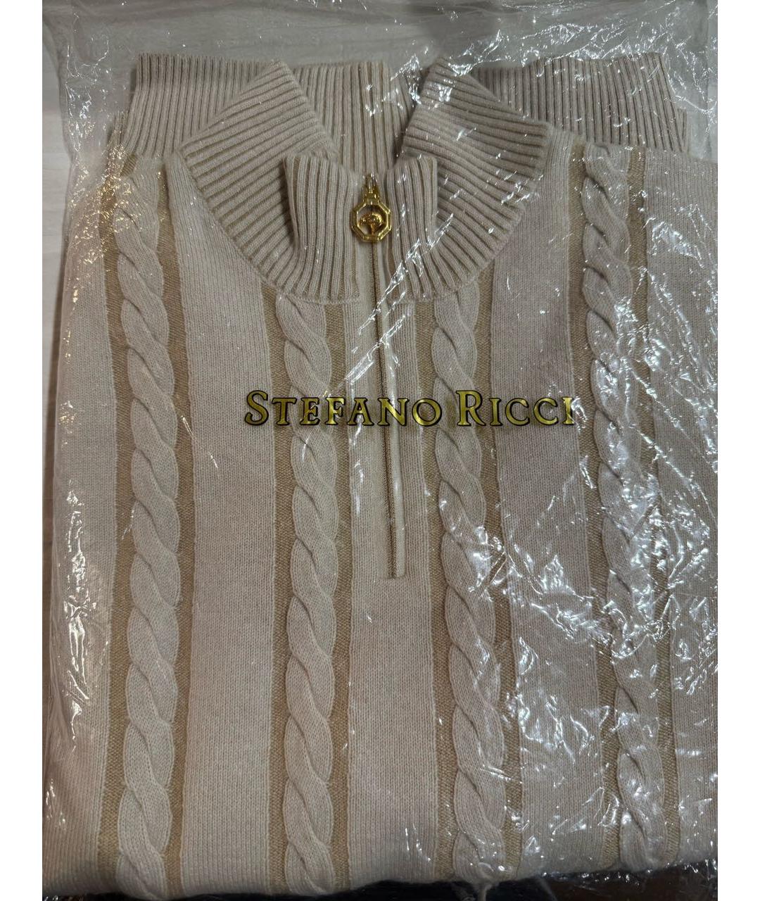STEFANO RICCI Бежевый кашемировый джемпер / свитер, фото 5