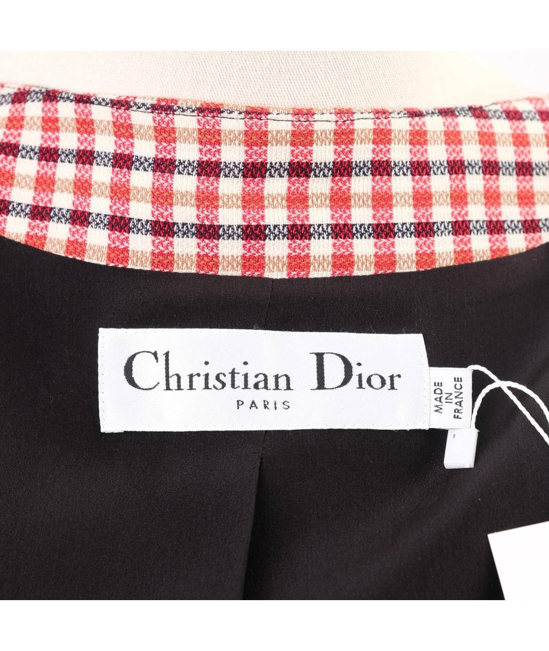 CHRISTIAN DIOR Бежевый шерстяной жакет/пиджак, фото 3