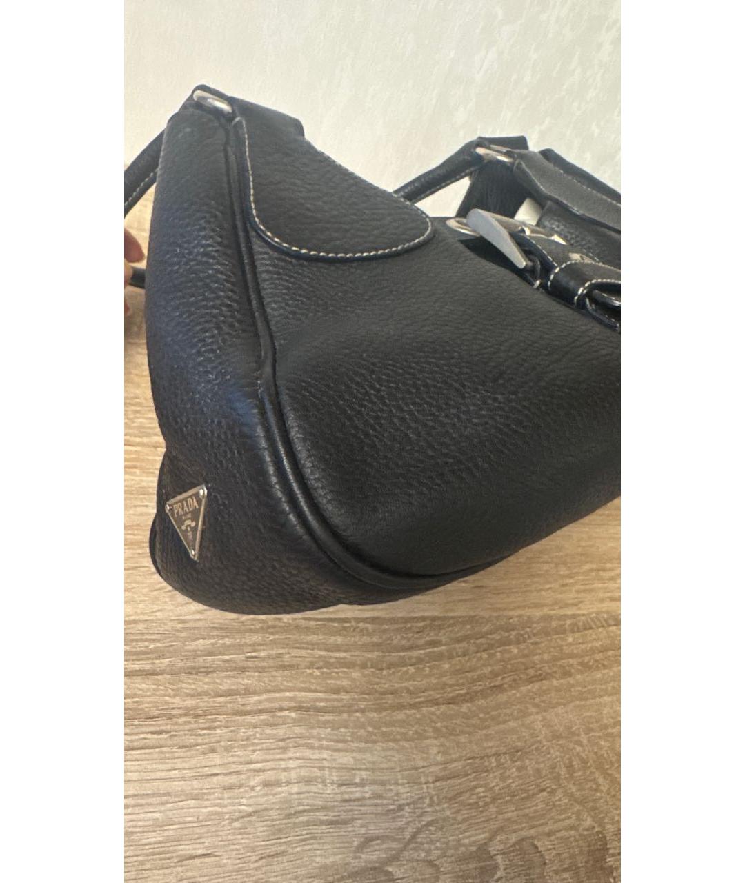PRADA Черная кожаная сумка через плечо, фото 3