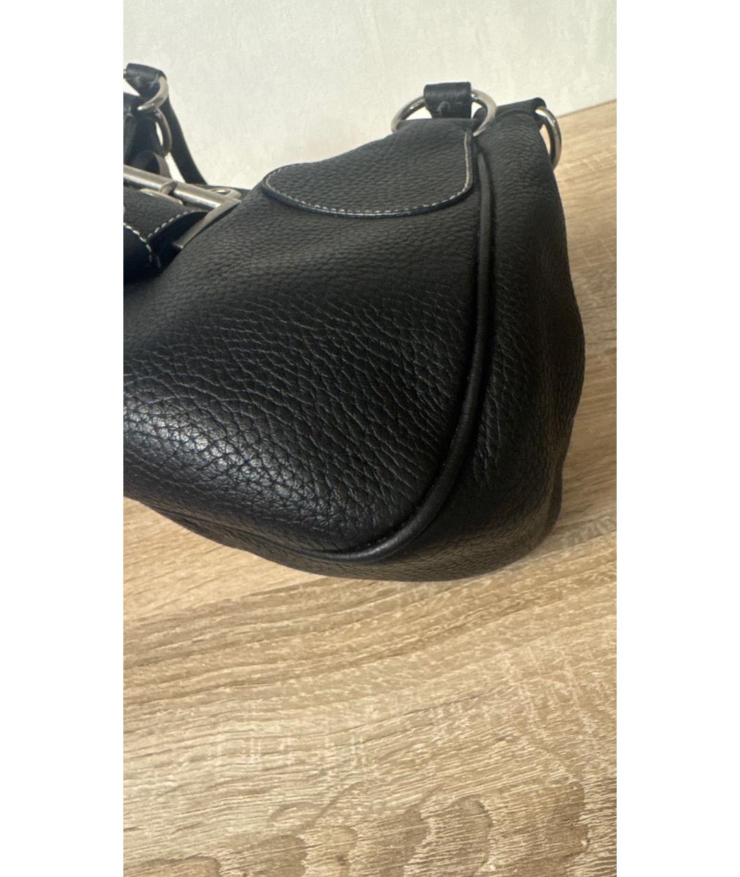 PRADA Черная кожаная сумка через плечо, фото 4