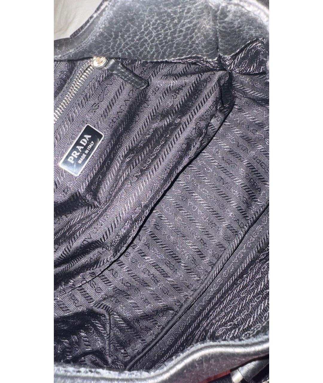 PRADA Черная кожаная сумка через плечо, фото 7