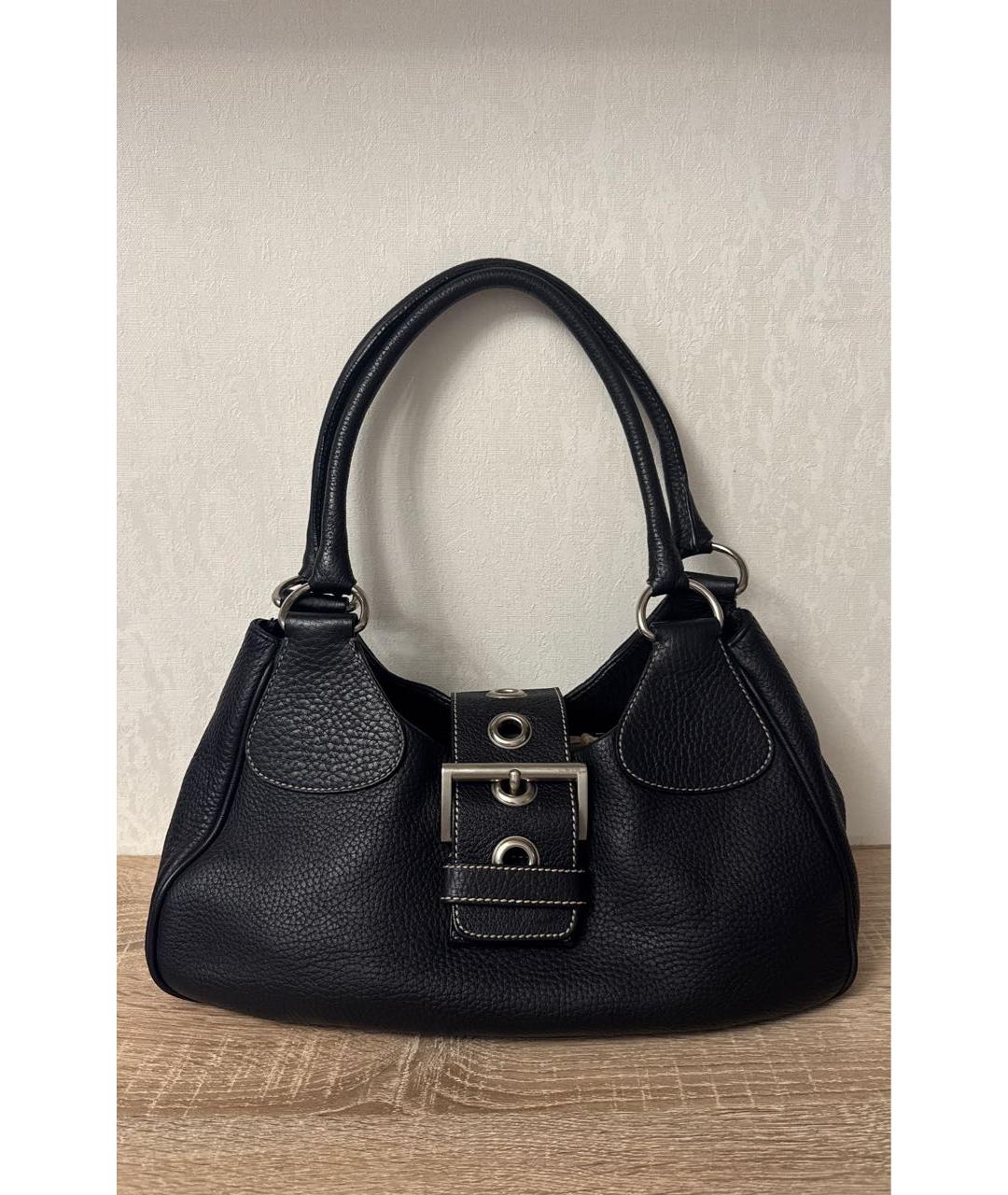 PRADA Черная кожаная сумка через плечо, фото 9