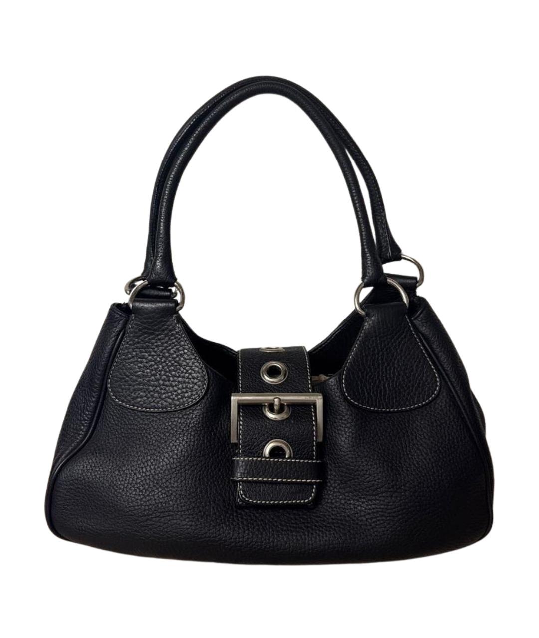 PRADA Черная кожаная сумка через плечо, фото 1