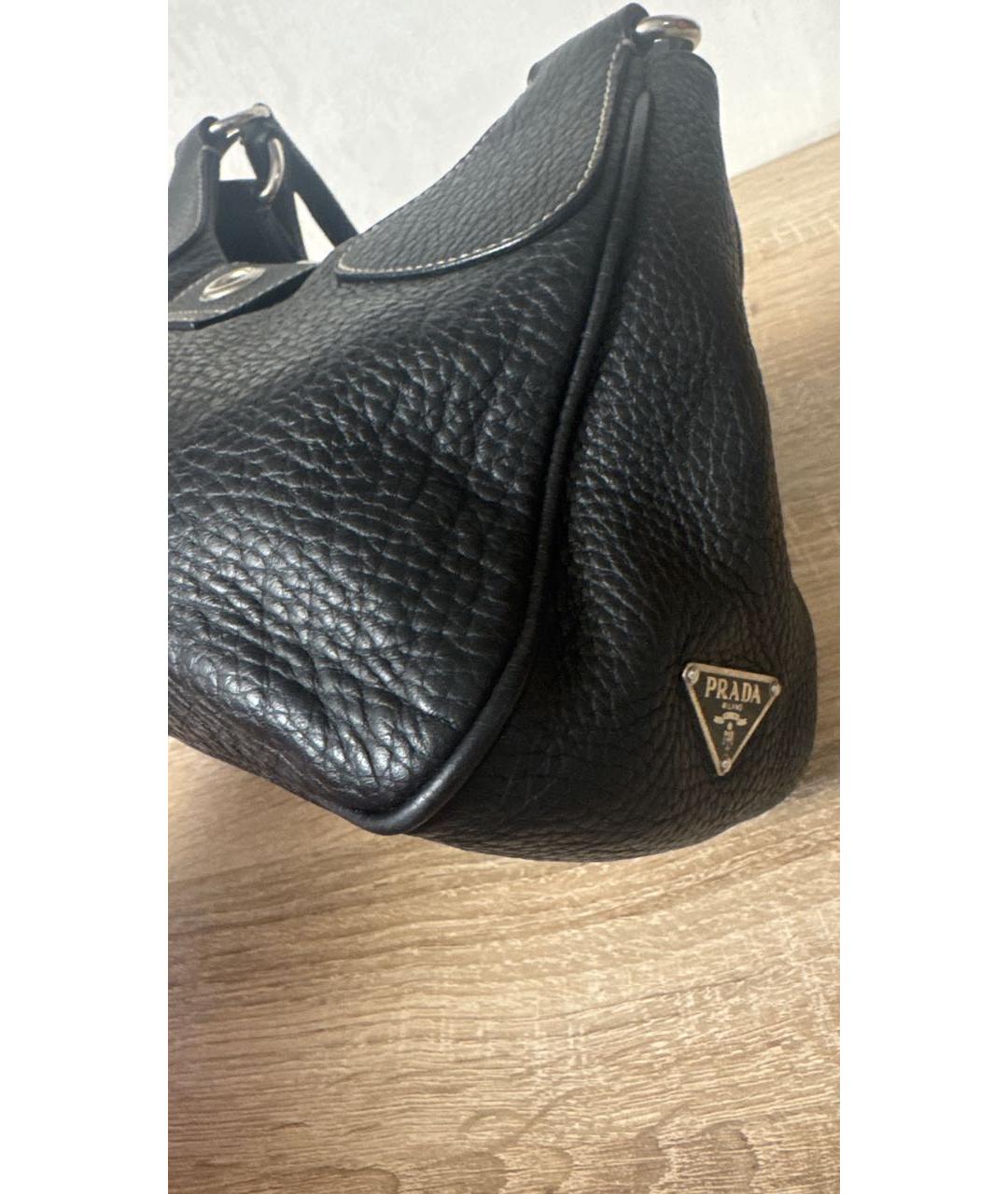 PRADA Черная кожаная сумка через плечо, фото 6