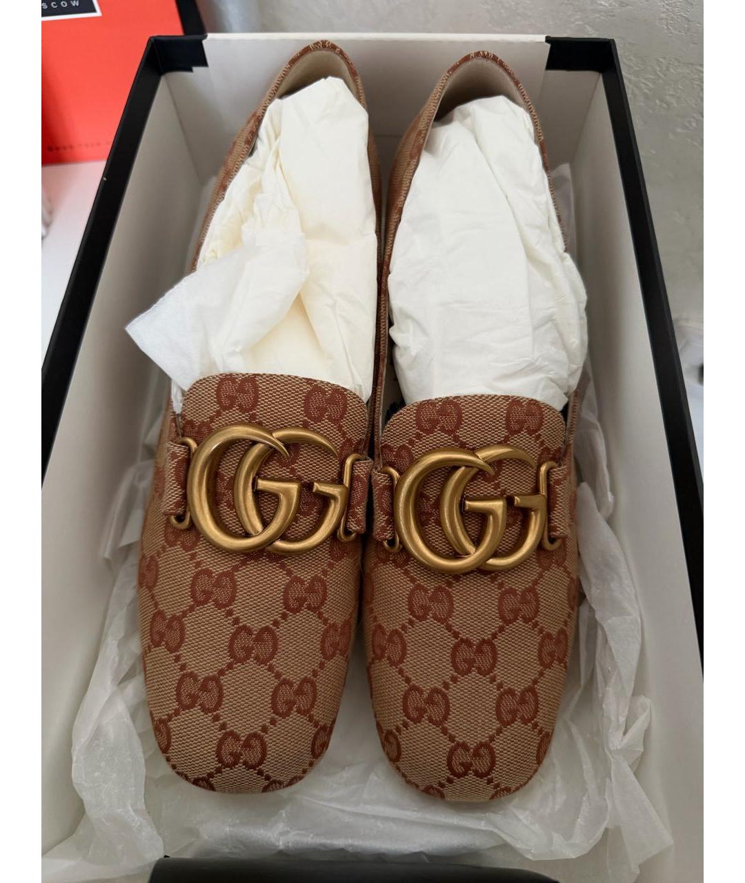 GUCCI Бежевые текстильные туфли, фото 2