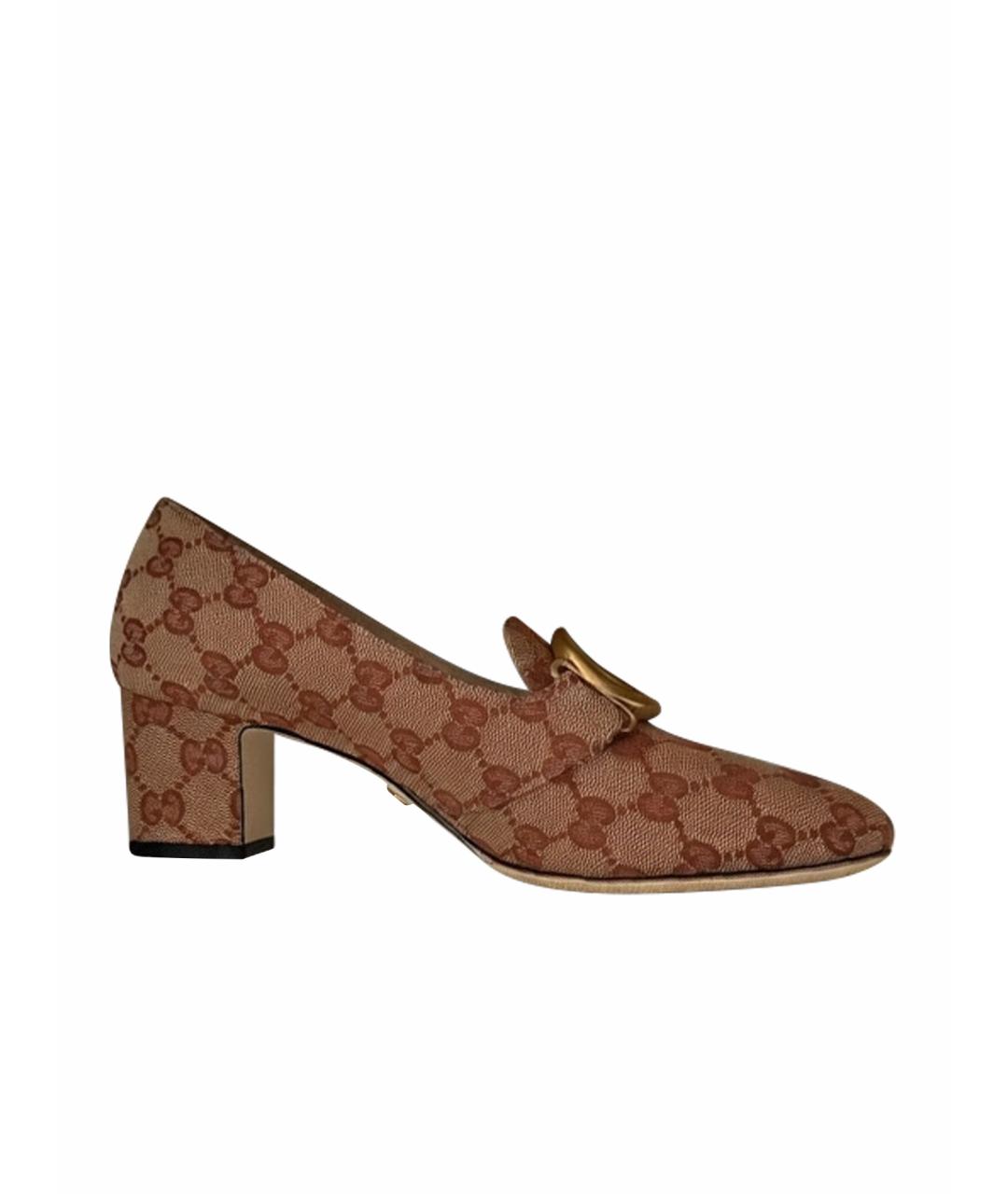 GUCCI Бежевые текстильные туфли, фото 1