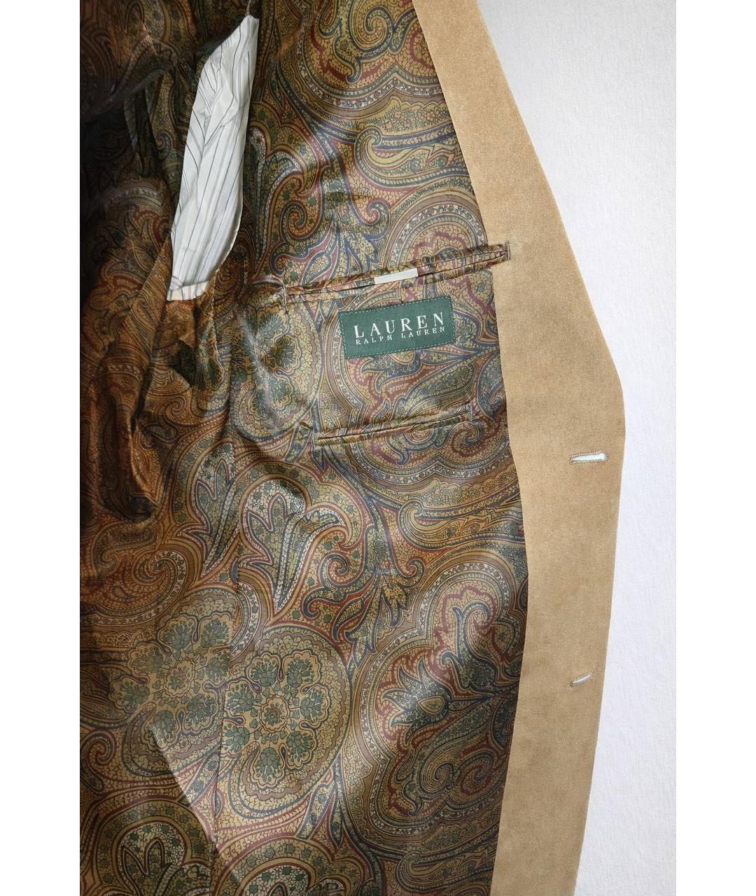 RALPH LAUREN Бежевый полиэстеровый пиджак, фото 6