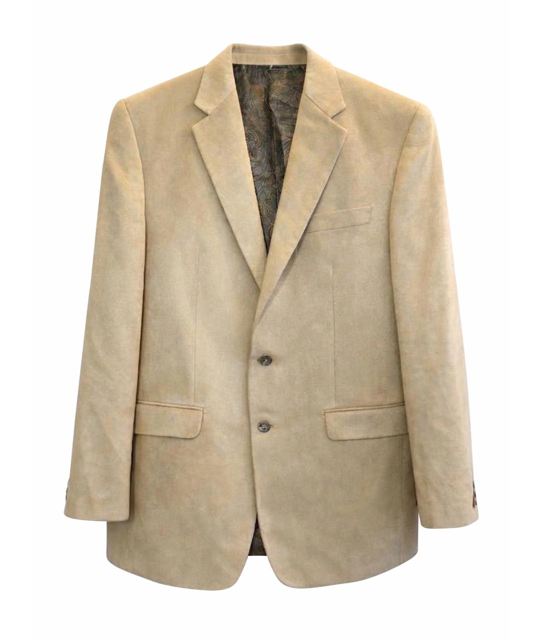 RALPH LAUREN Бежевый полиэстеровый пиджак, фото 1