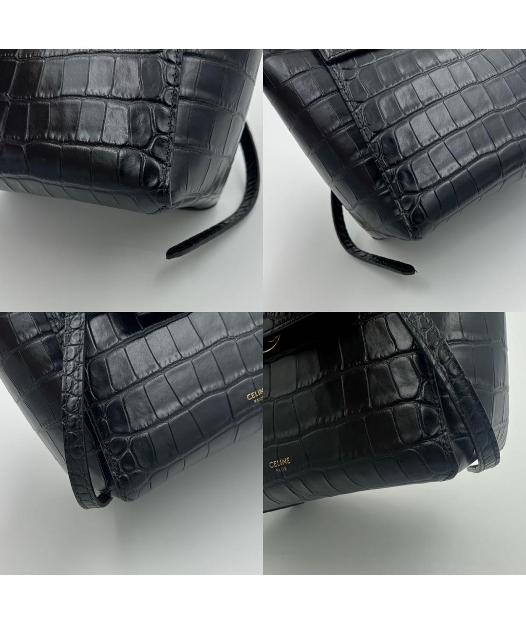 CELINE Черная кожаная сумка с короткими ручками, фото 7
