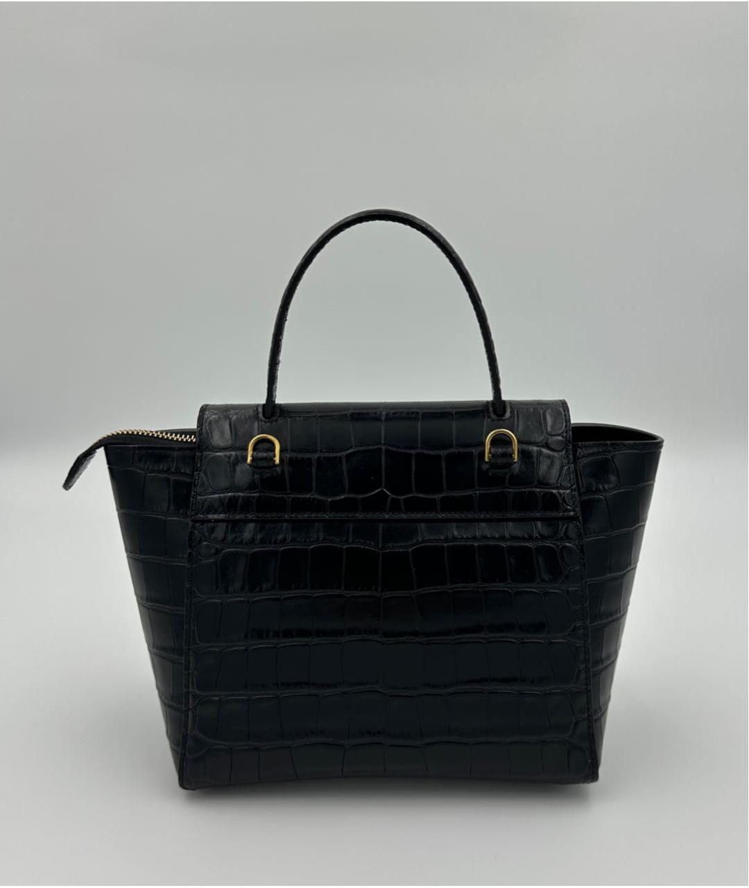 CELINE Черная кожаная сумка с короткими ручками, фото 5