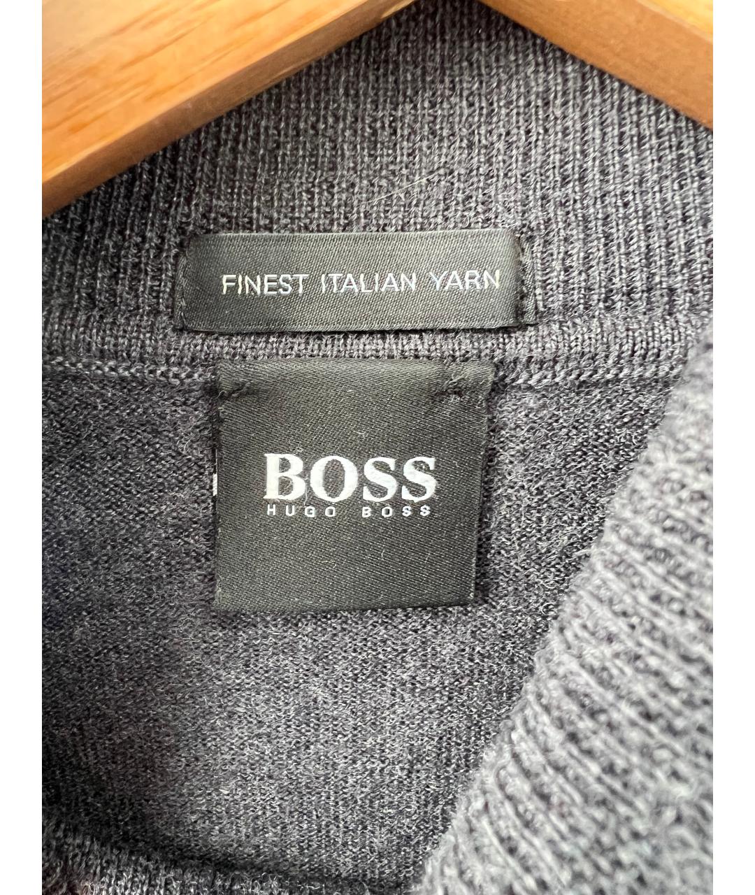HUGO BOSS Серый шерстяной джемпер / свитер, фото 3