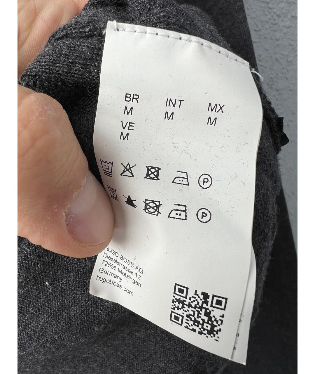 HUGO BOSS Серый шерстяной джемпер / свитер, фото 4