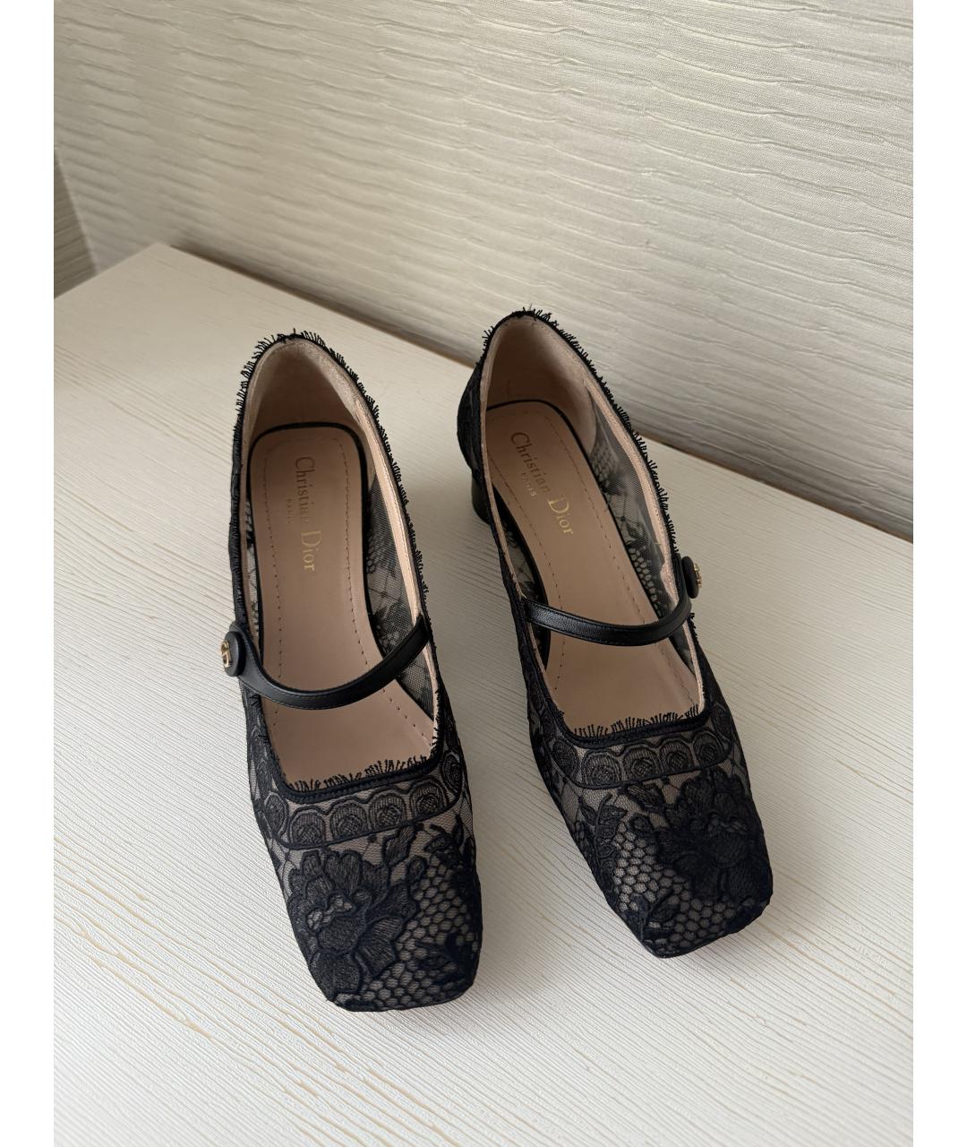 CHRISTIAN DIOR Черные кожаные туфли, фото 4