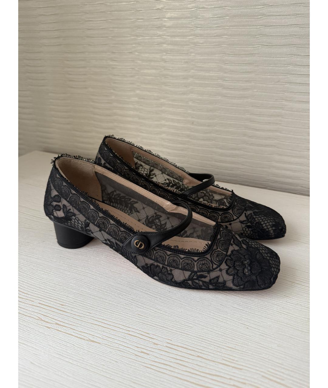 CHRISTIAN DIOR Черные кожаные туфли, фото 2