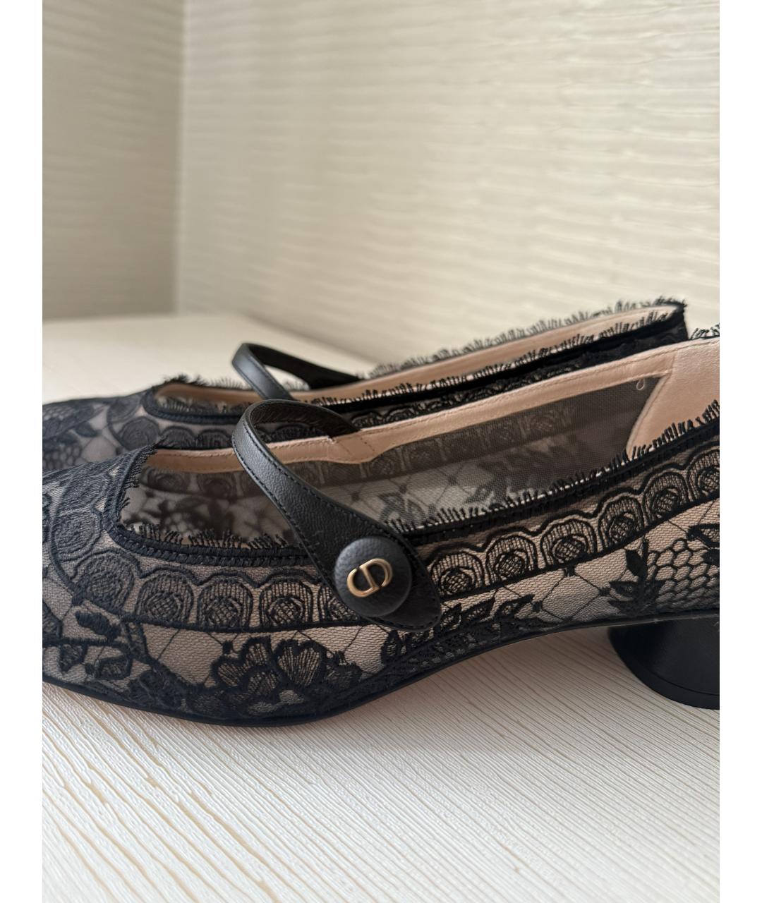 CHRISTIAN DIOR Черные кожаные туфли, фото 5