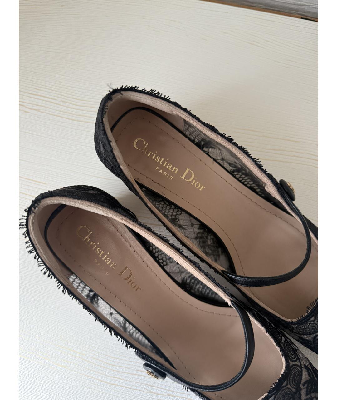 CHRISTIAN DIOR Черные кожаные туфли, фото 6