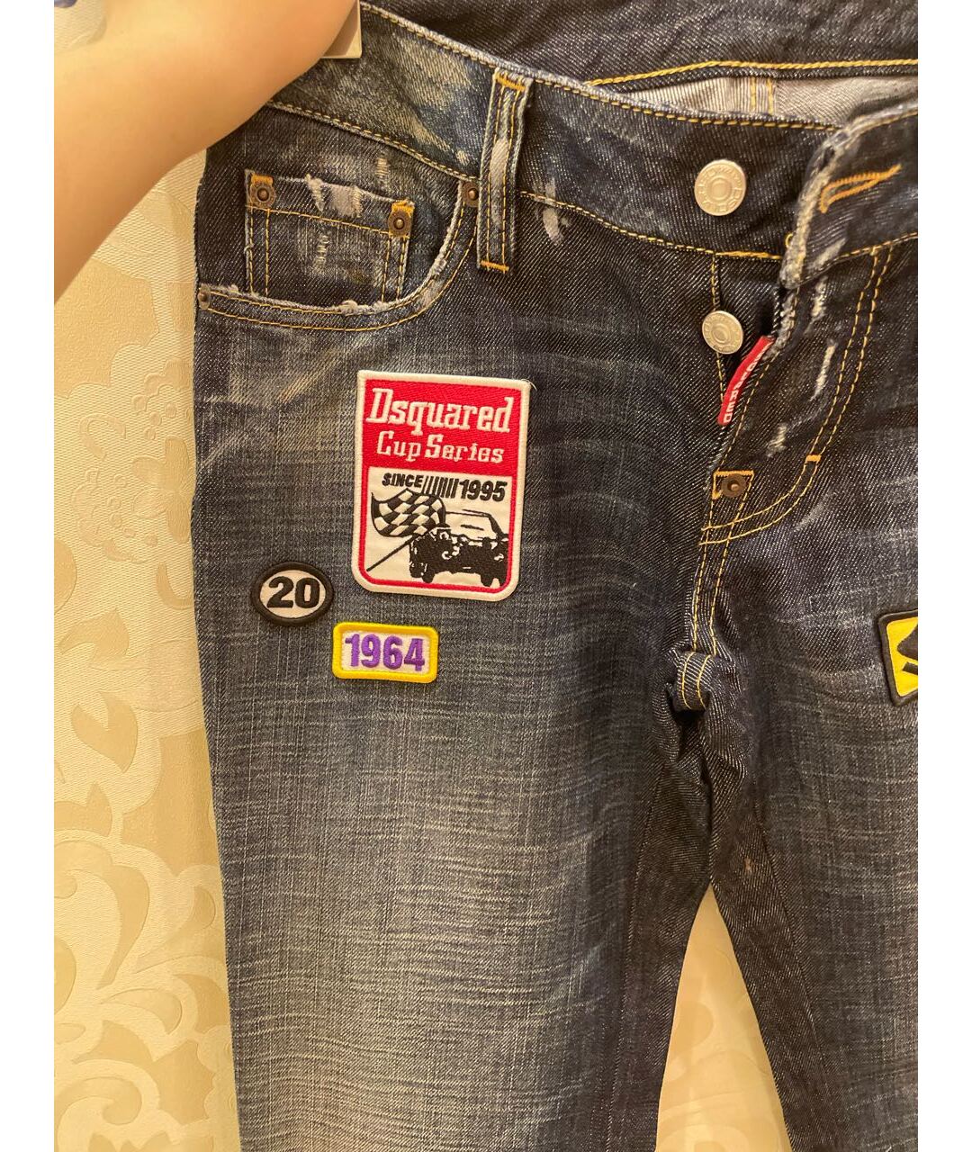 DSQUARED2 Темно-синие прямые джинсы, фото 5