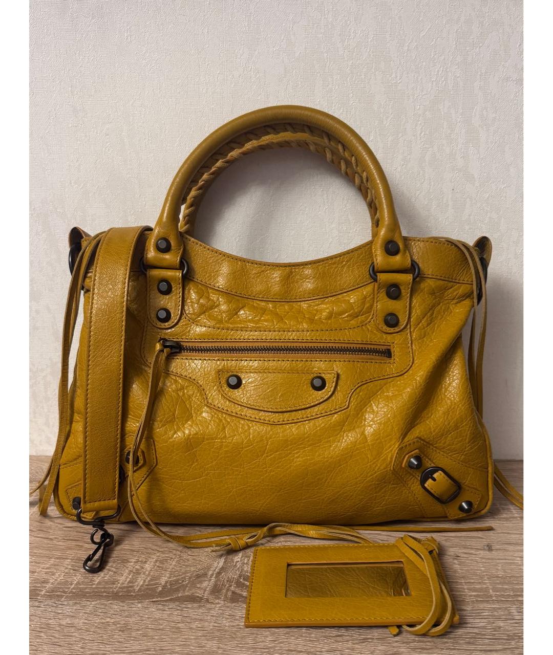 BALENCIAGA Кожаная сумка с короткими ручками, фото 5