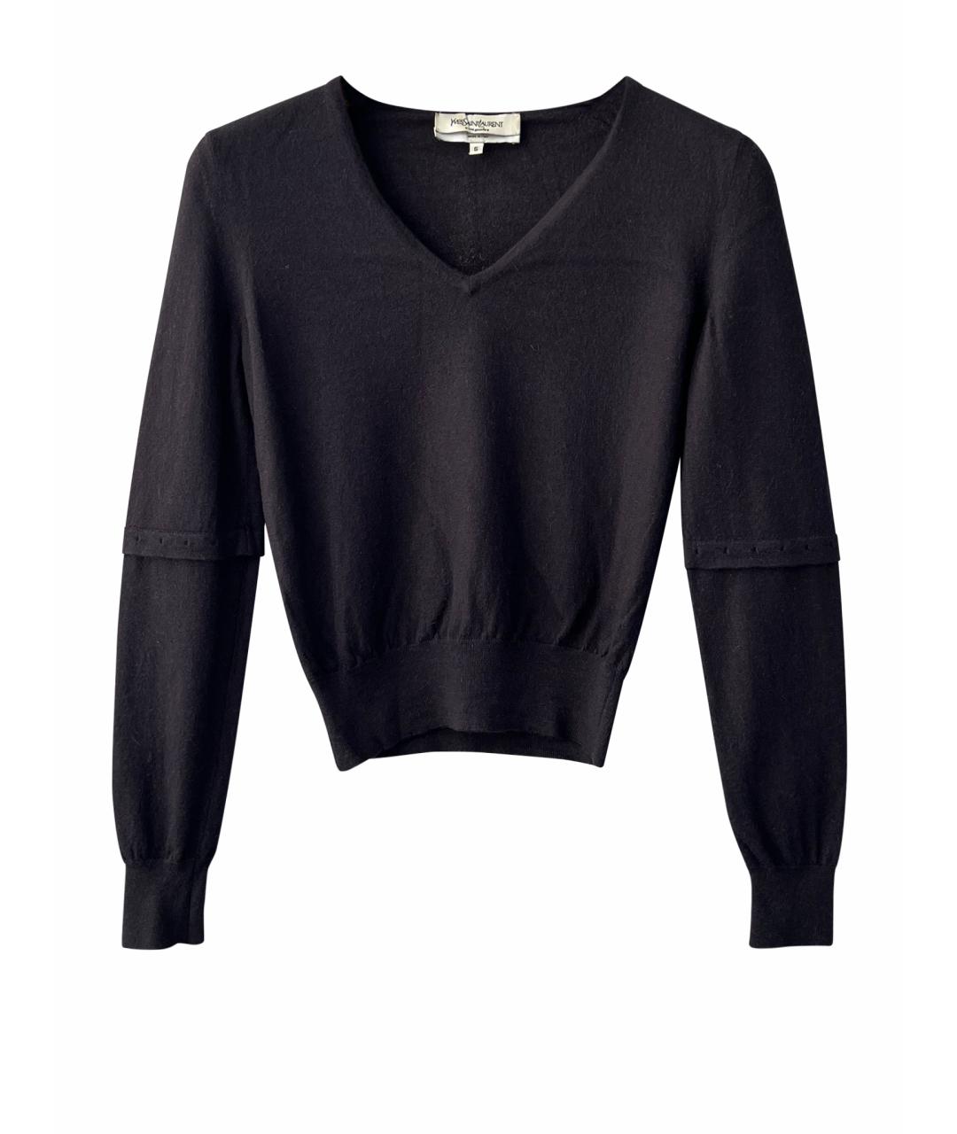SAINT LAURENT Черный кашемировый джемпер / свитер, фото 1