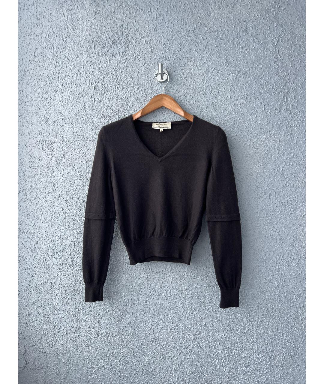 SAINT LAURENT Черный кашемировый джемпер / свитер, фото 4