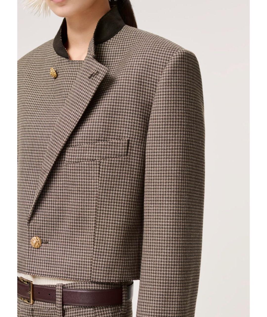 CHANEL Коричневый шерстяной жакет/пиджак, фото 3