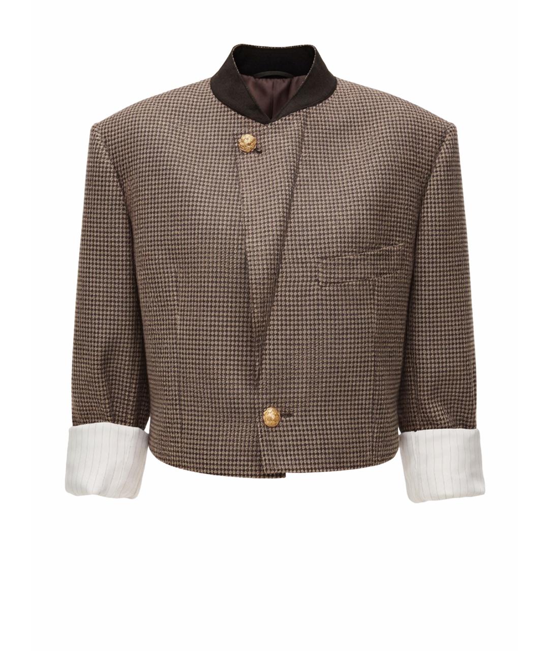CHANEL Коричневый шерстяной жакет/пиджак, фото 1
