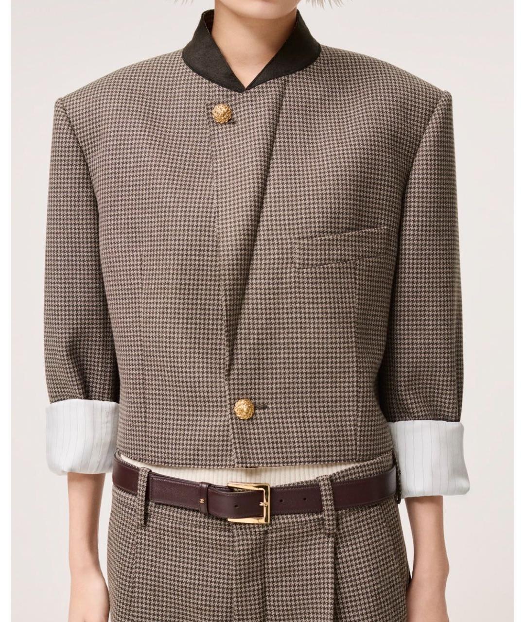 CHANEL Коричневый шерстяной жакет/пиджак, фото 5