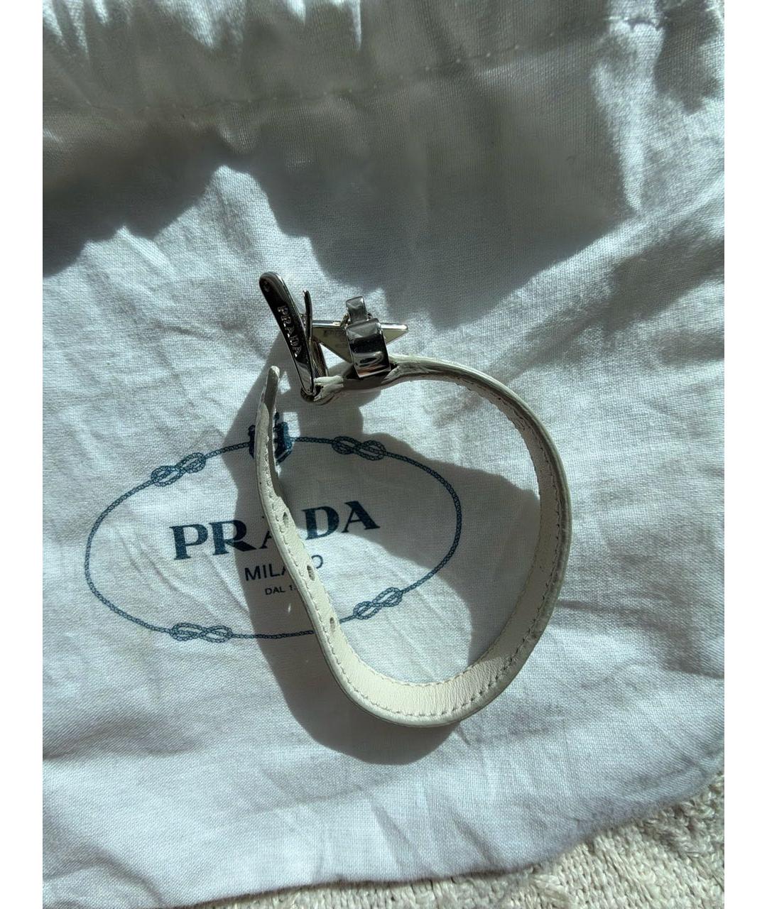 PRADA Бежевый кожаный браслет, фото 8