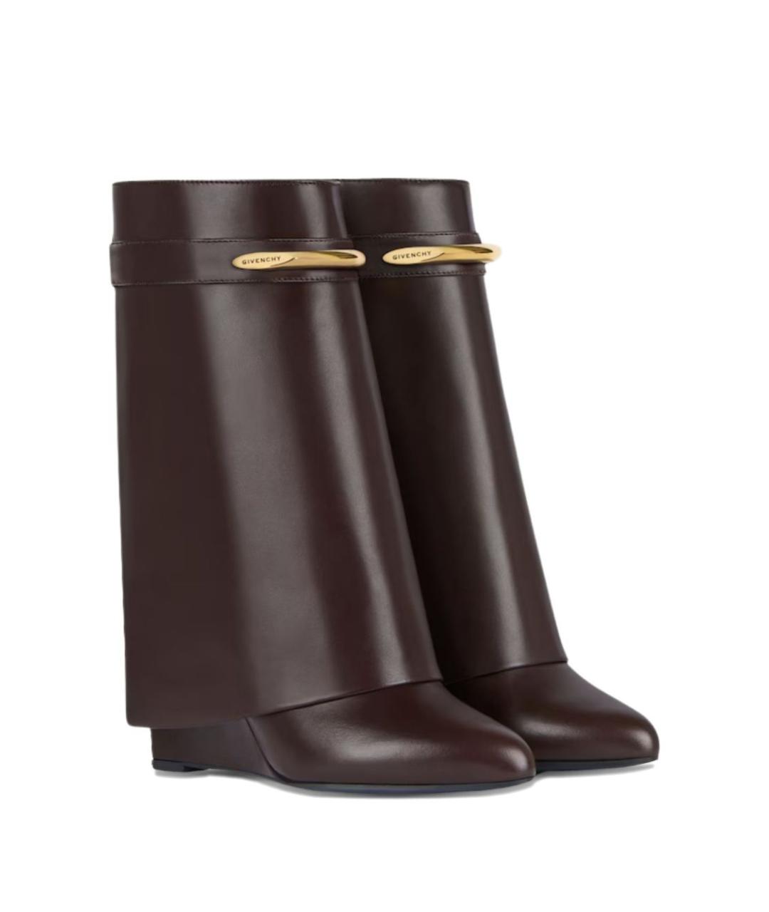GIVENCHY Коричневые кожаные сапоги, фото 2