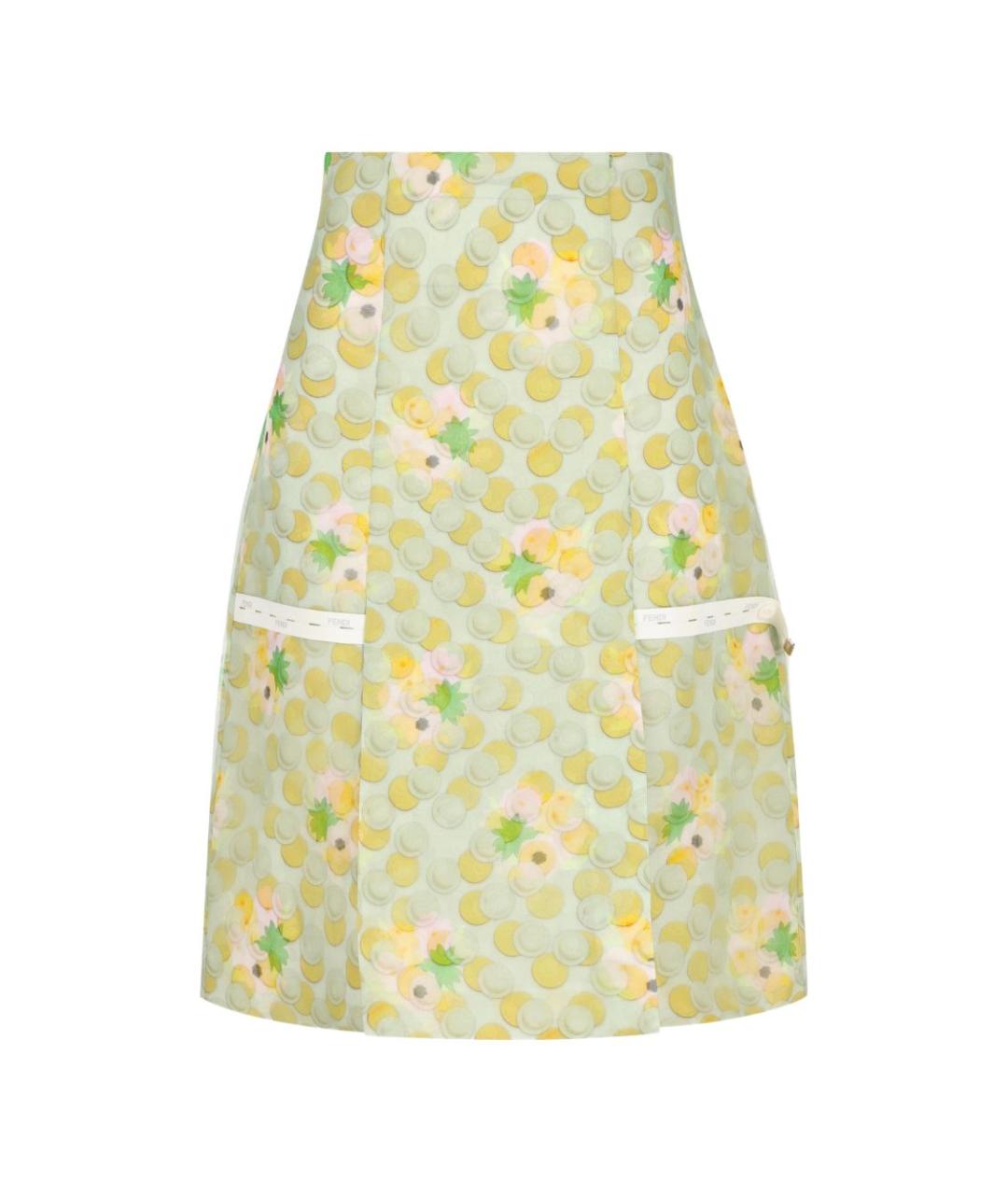 FENDI Зеленые шелковые шорты, фото 1