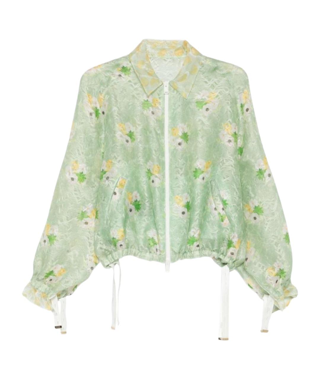 FENDI Зеленая шелковая куртка, фото 1