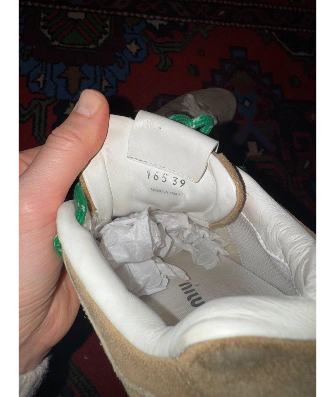 MIU MIU Бежевые кроссовки, фото 4