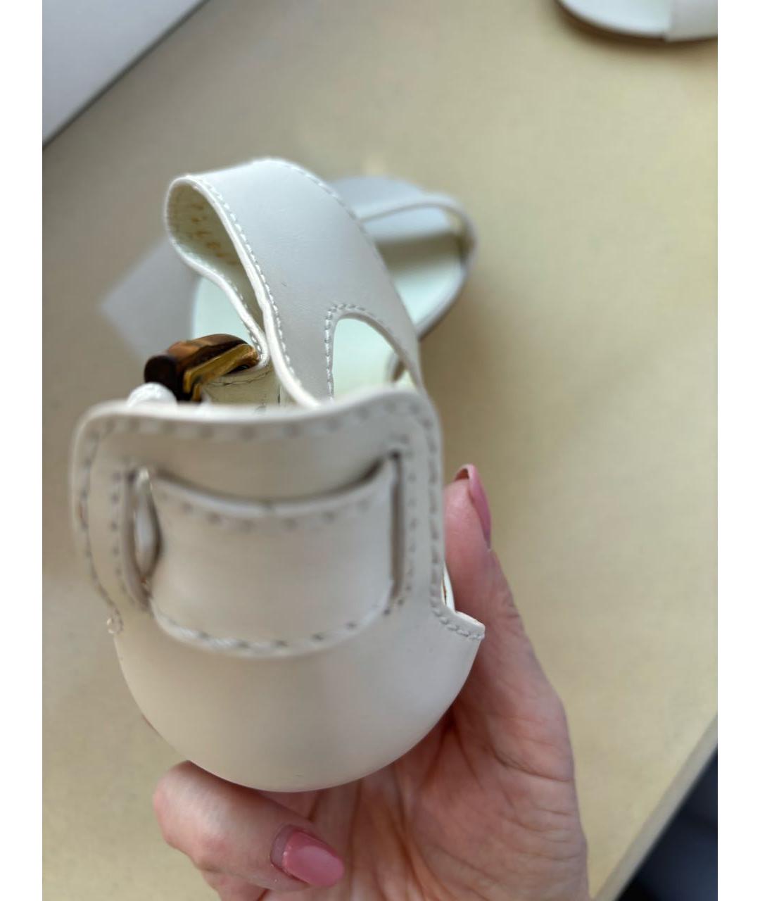 GUCCI Белые кожаные босоножки, фото 4