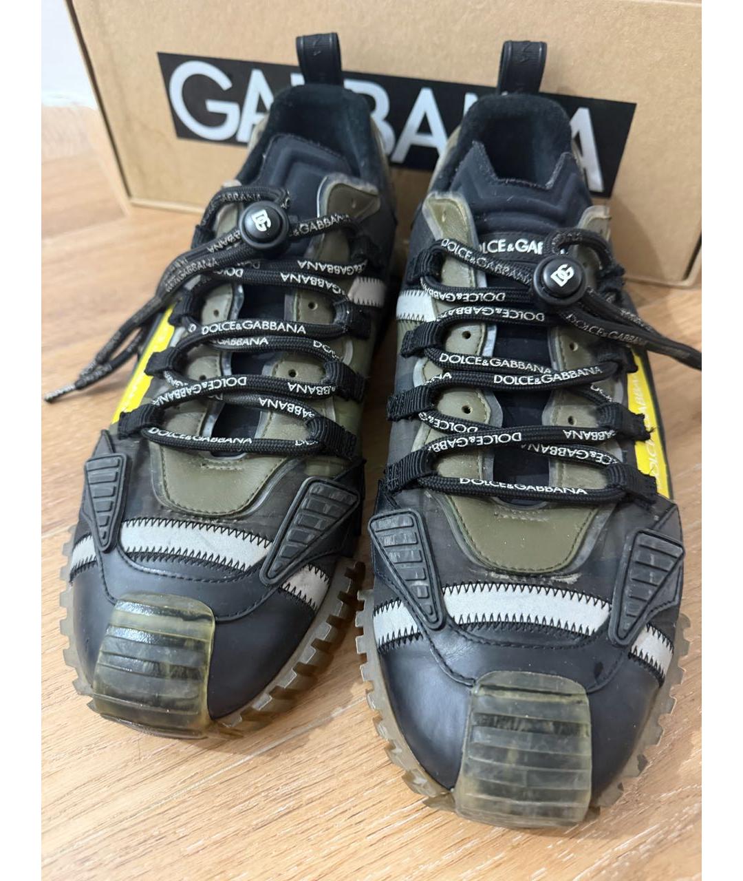 DOLCE&GABBANA Черные резиновые низкие кроссовки / кеды, фото 2