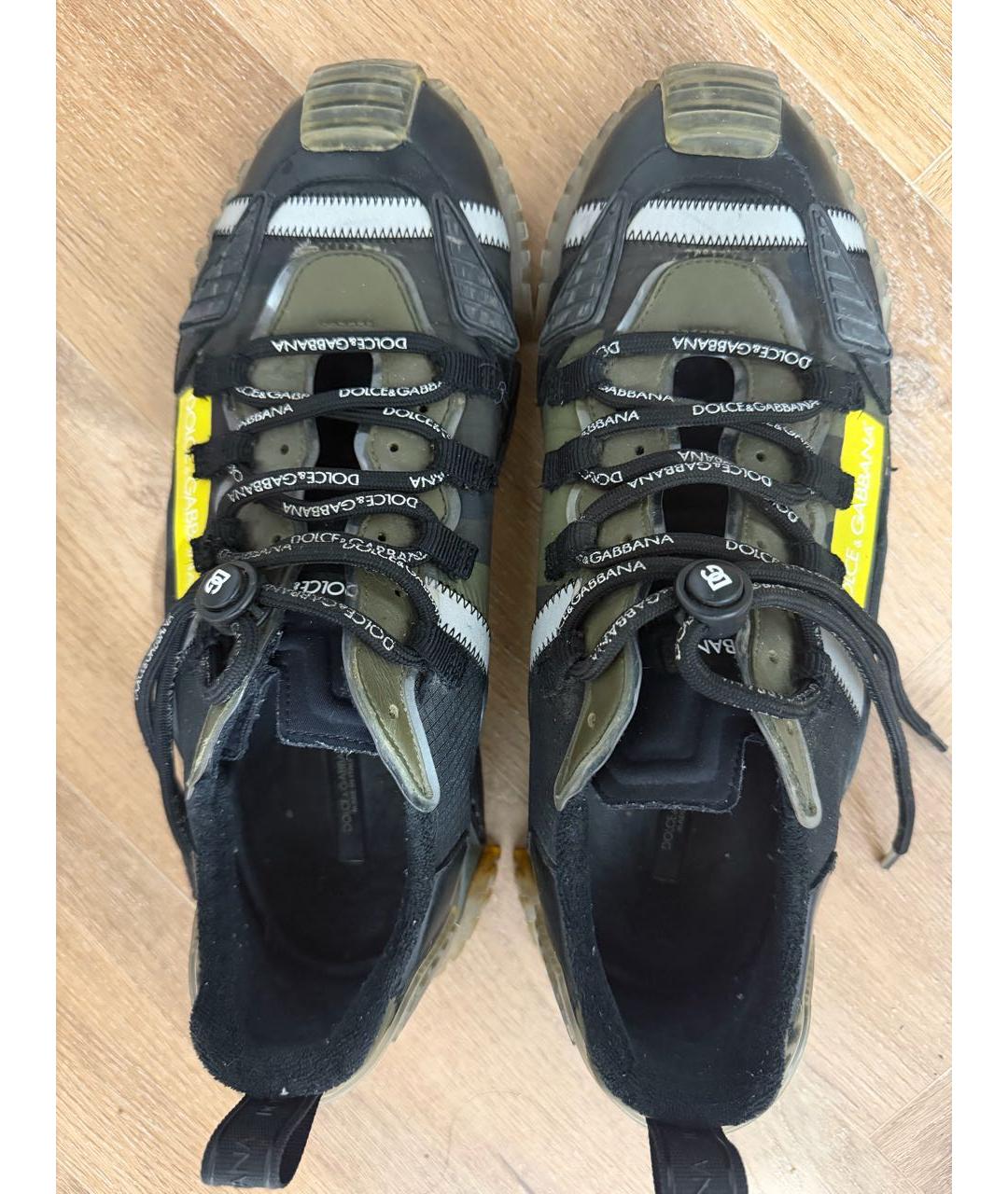 DOLCE&GABBANA Черные резиновые низкие кроссовки / кеды, фото 3