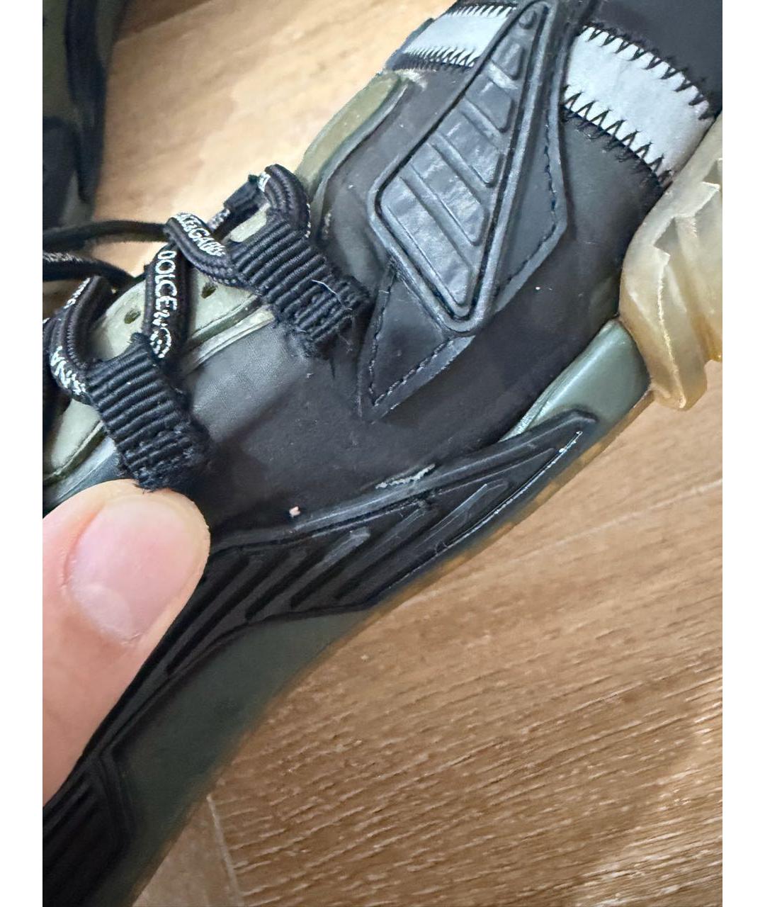 DOLCE&GABBANA Черные резиновые низкие кроссовки / кеды, фото 7