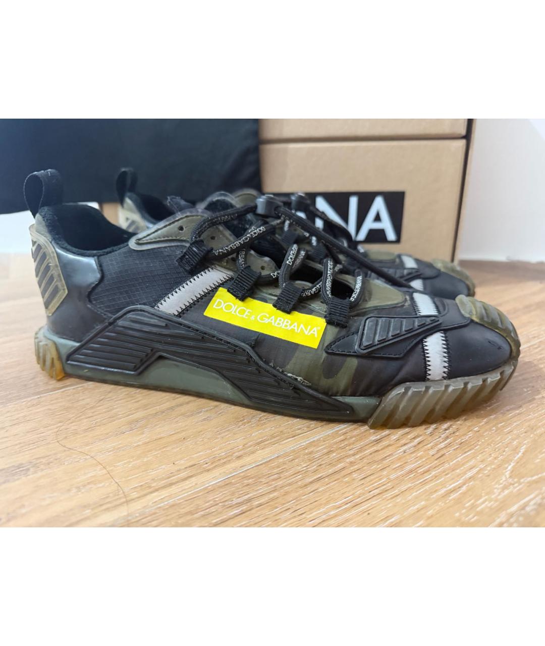 DOLCE&GABBANA Черные резиновые низкие кроссовки / кеды, фото 9