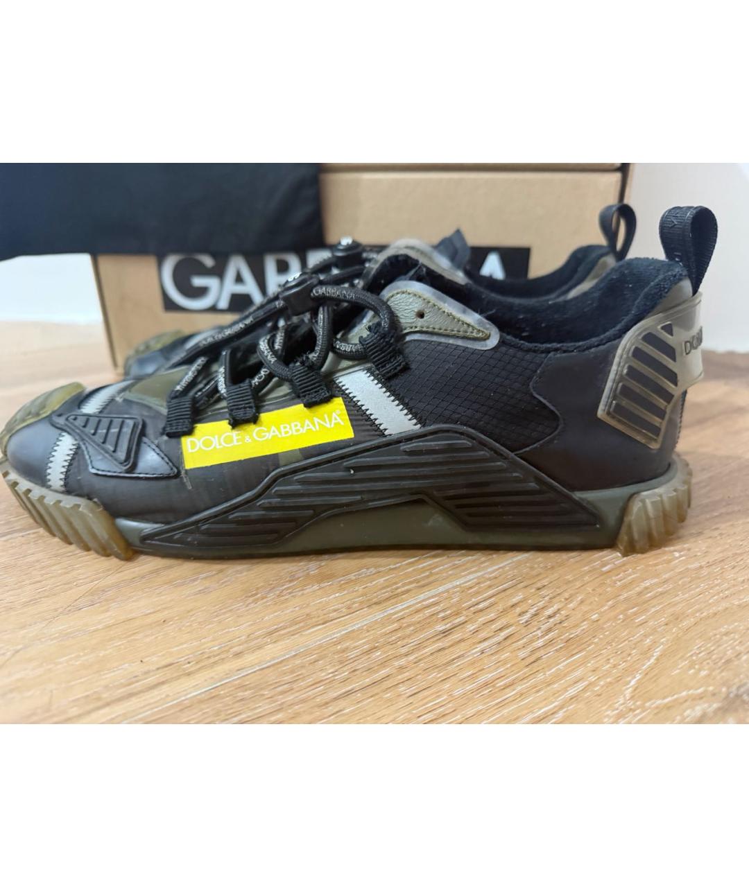 DOLCE&GABBANA Черные резиновые низкие кроссовки / кеды, фото 5