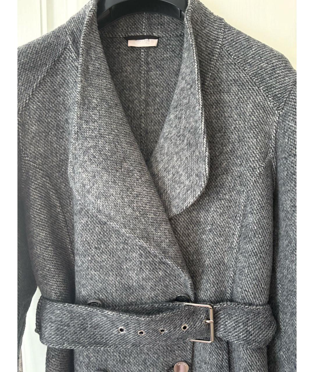 LIU JO Серое шерстяное пальто, фото 3