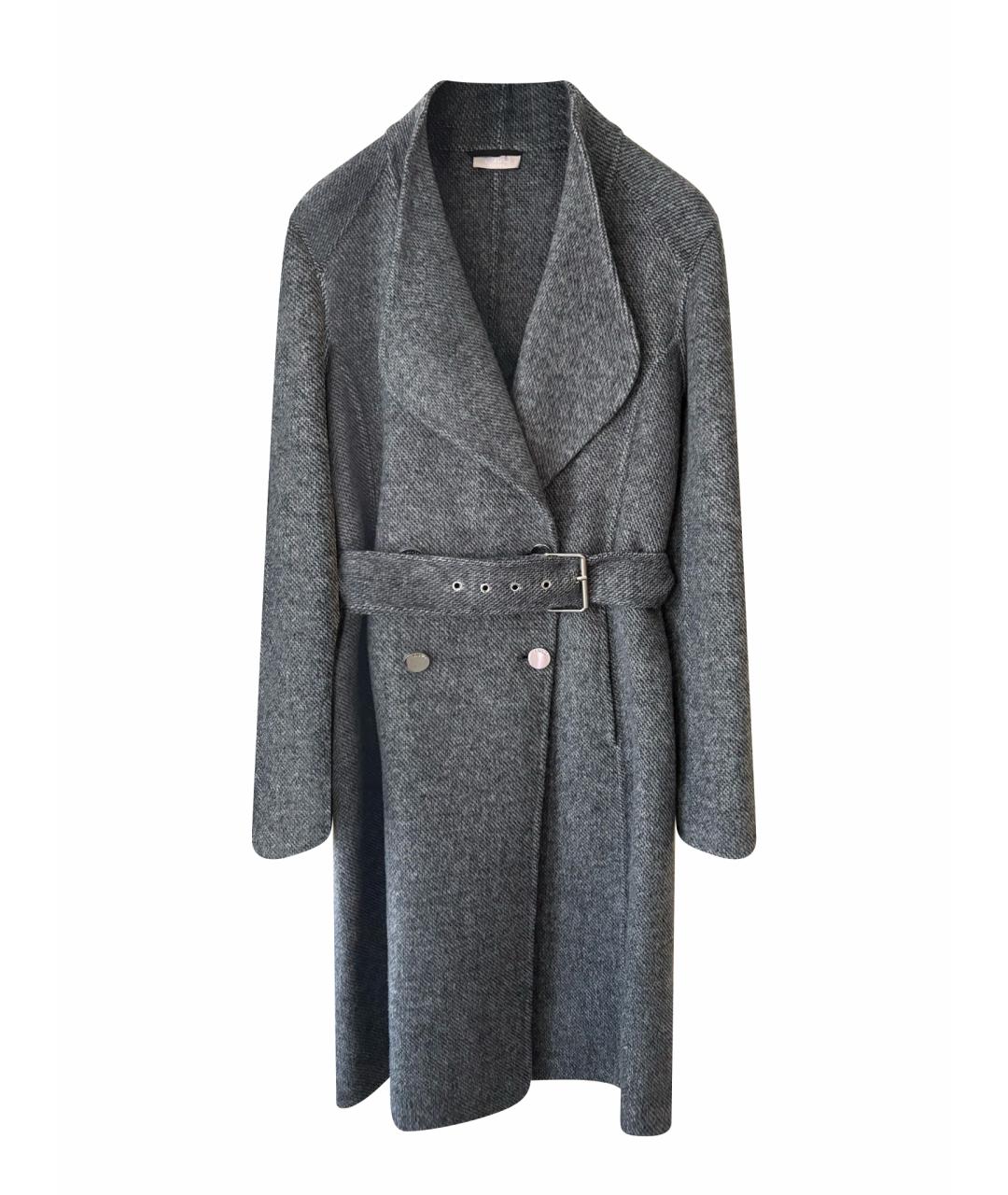 LIU JO Серое шерстяное пальто, фото 1
