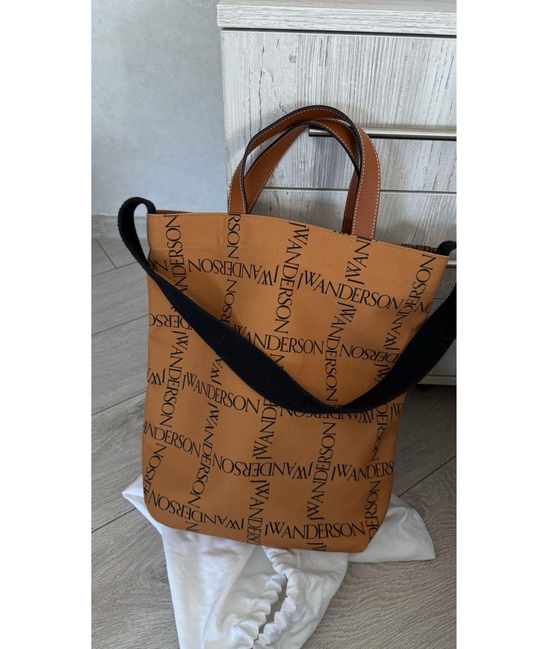 J.W.ANDERSON Коричневая тканевая сумка тоут, фото 5