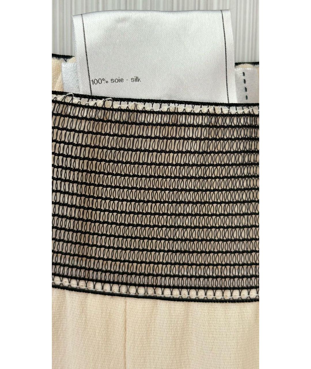 CHANEL Бежевые шелковые прямые брюки, фото 6