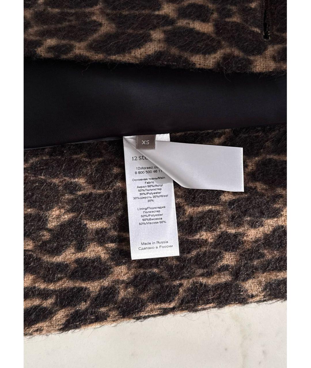 12 STOREEZ Коричневое шерстяное пальто, фото 3