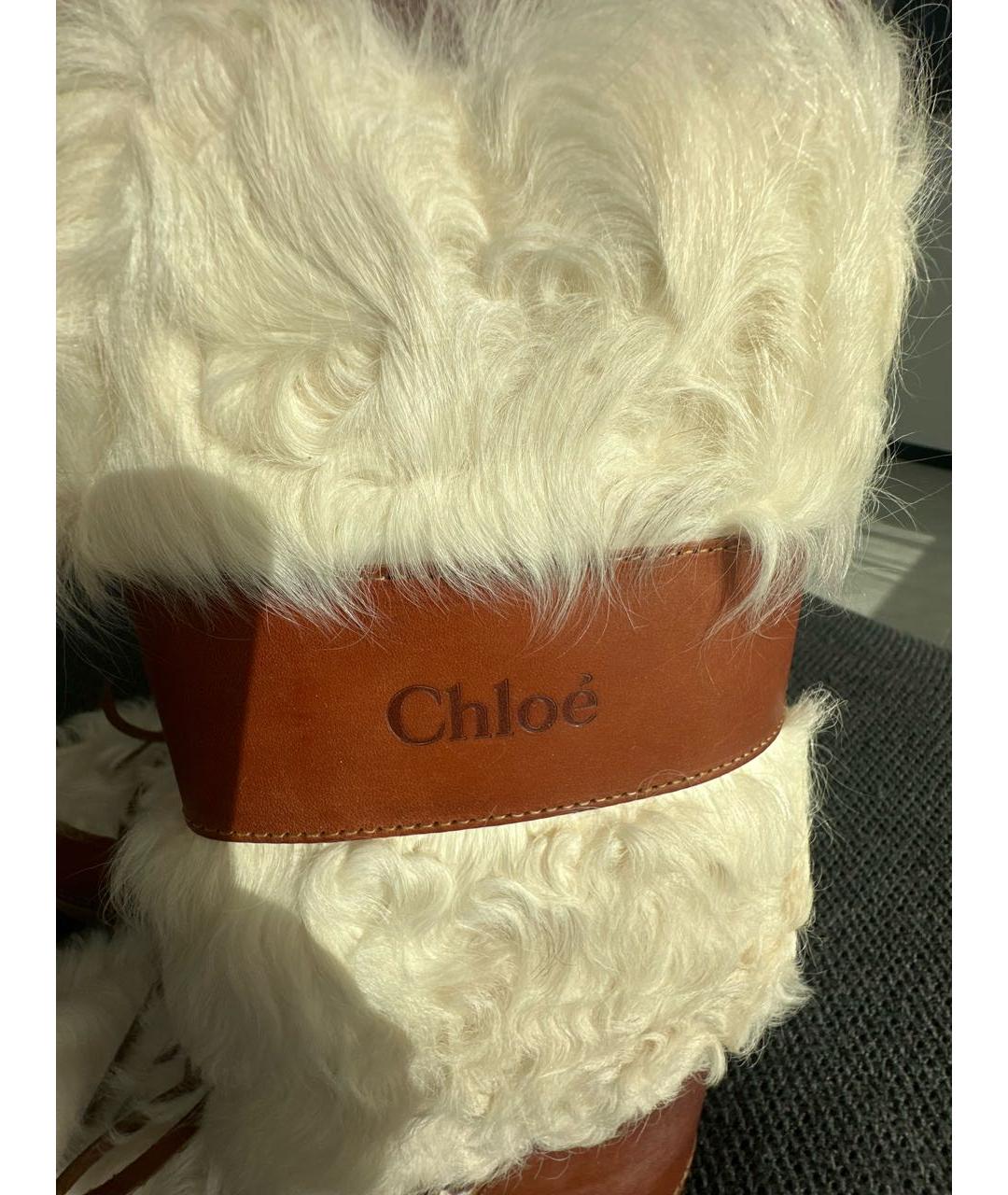 CHLOE Коричневые кожаные сапоги, фото 5