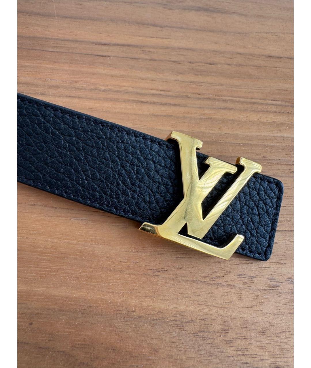 LOUIS VUITTON Черный кожаный ремень, фото 2