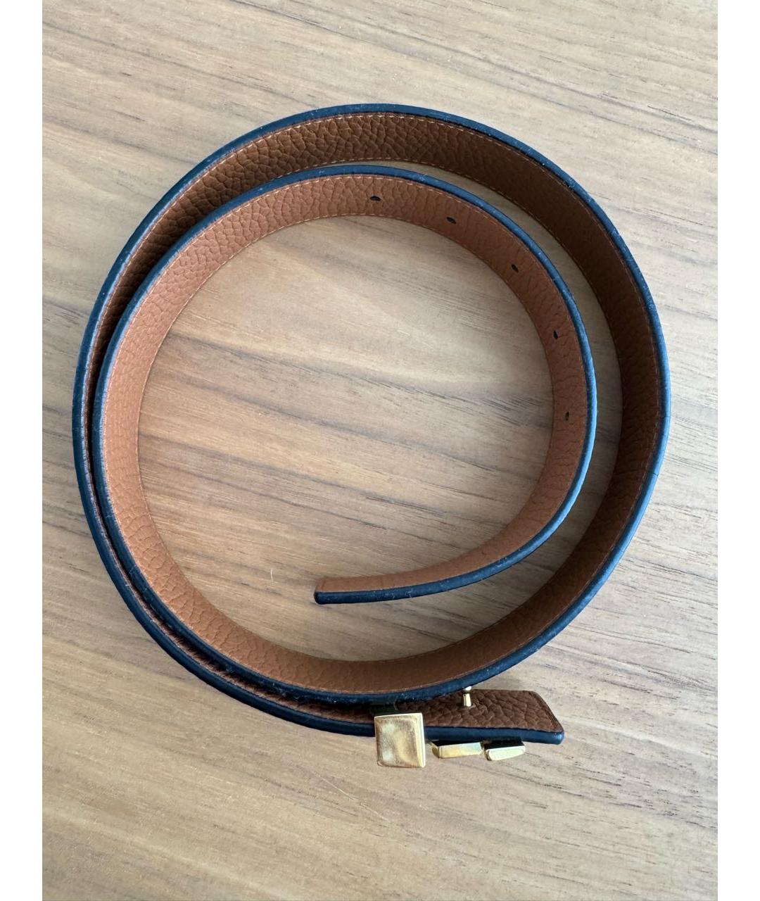 LOUIS VUITTON Черный кожаный ремень, фото 4