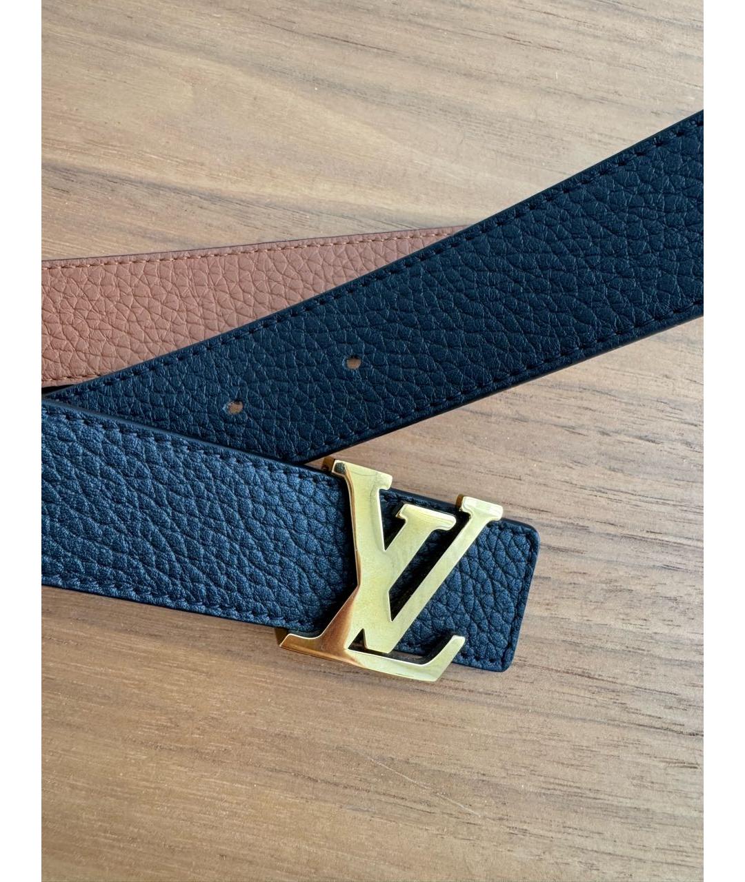 LOUIS VUITTON Черный кожаный ремень, фото 5