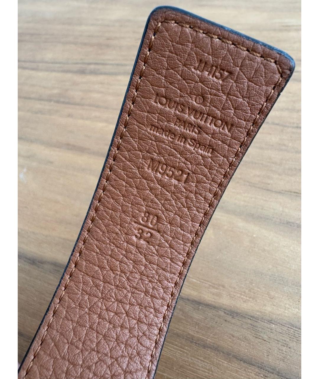 LOUIS VUITTON Черный кожаный ремень, фото 3