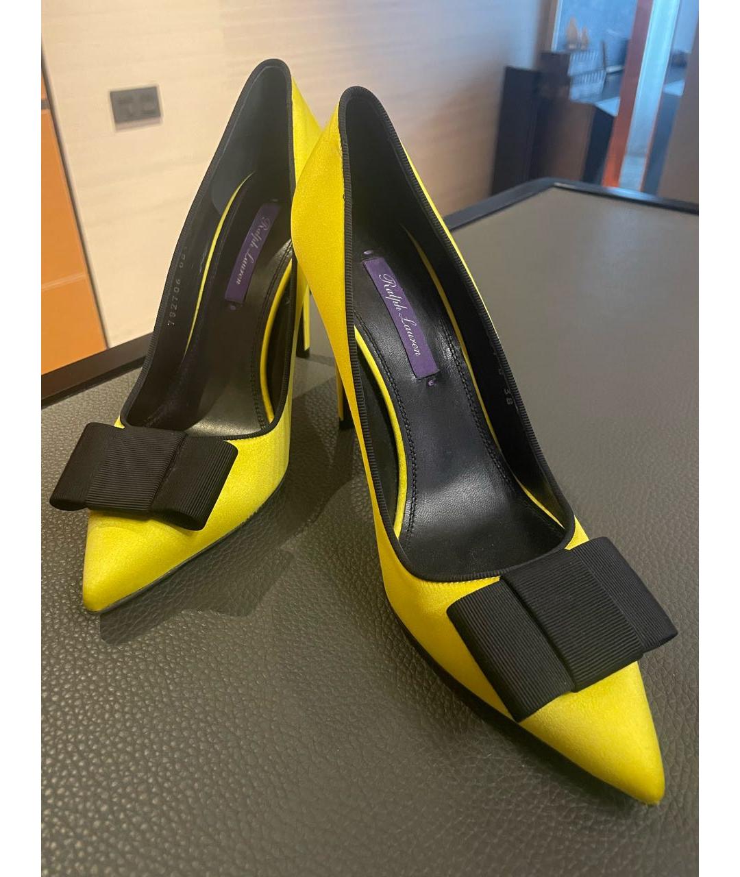 RALPH LAUREN Желтые текстильные туфли, фото 2