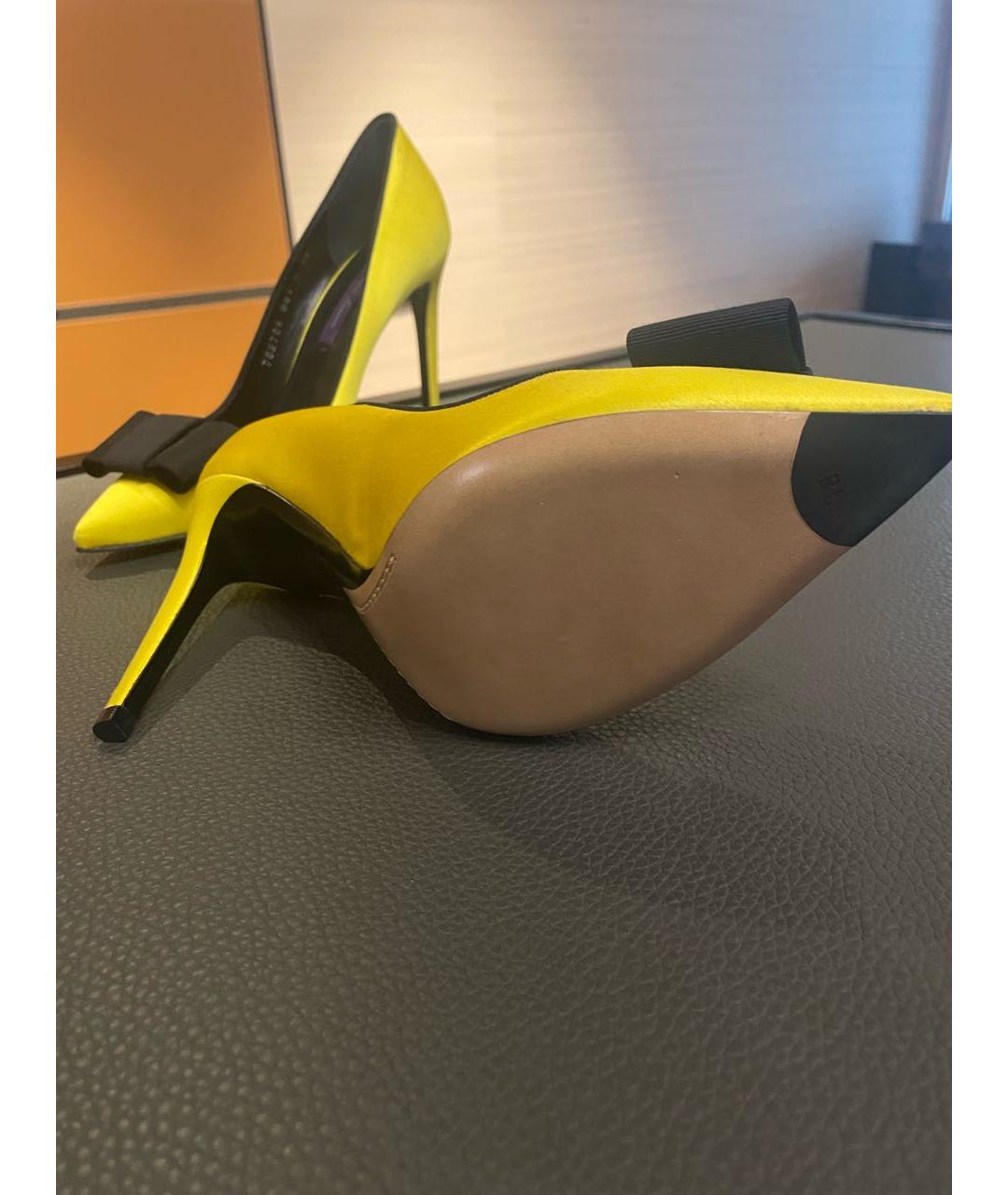 RALPH LAUREN Желтые текстильные туфли, фото 3